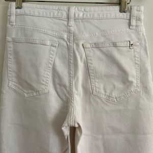 White High Waisted -Straight Cropped Frayed Joes Jeans